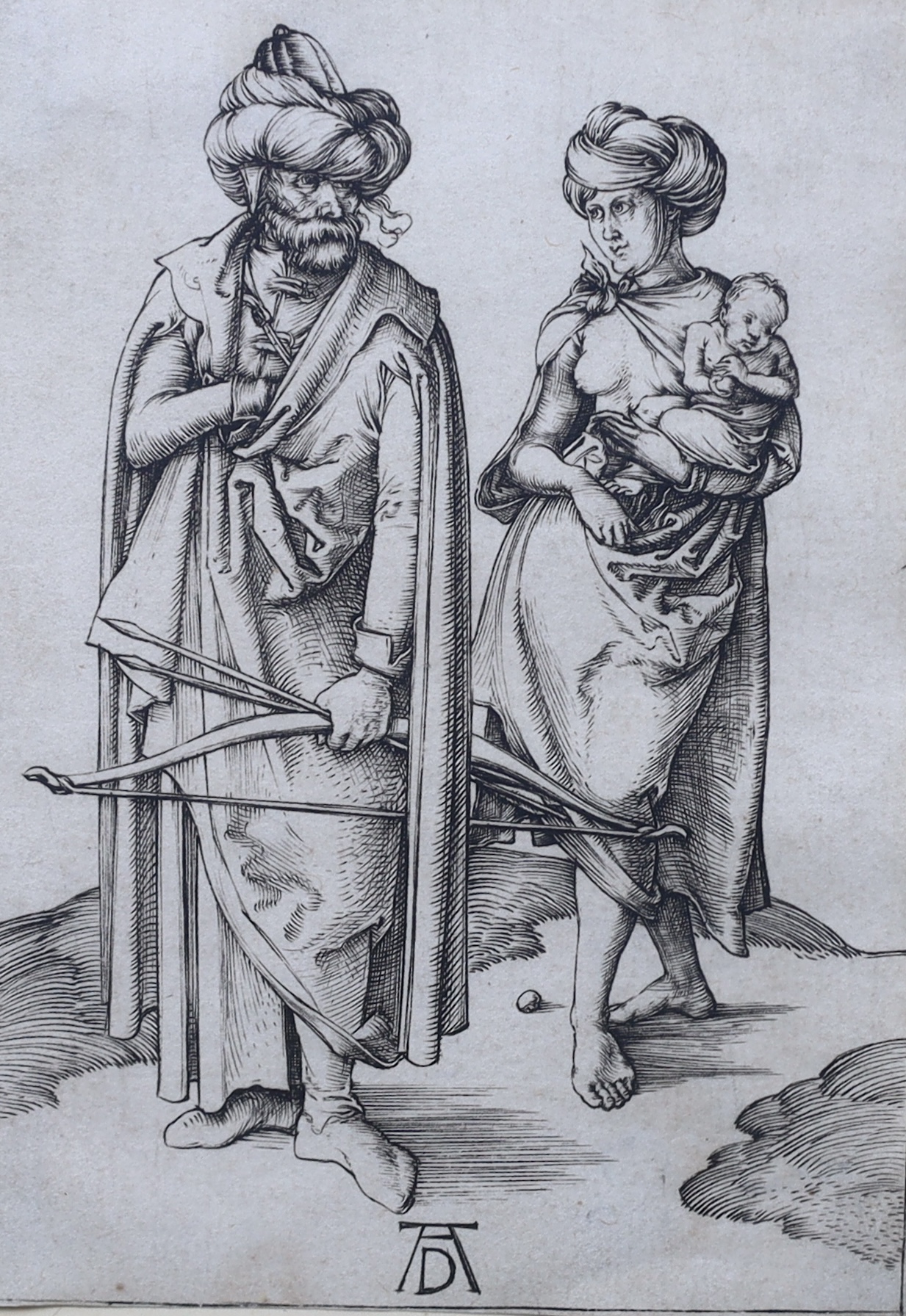 Albrecht Durer (German, 1471-1528), 'The Turkish Family', etching, 10.5 x 7.5cm